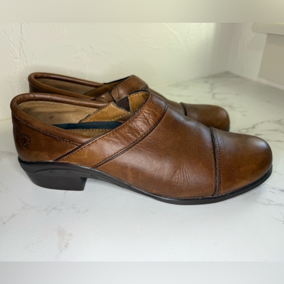 ARIAT Women’s Brown Leather Clog Mules size 9 - Picture 1 of 7